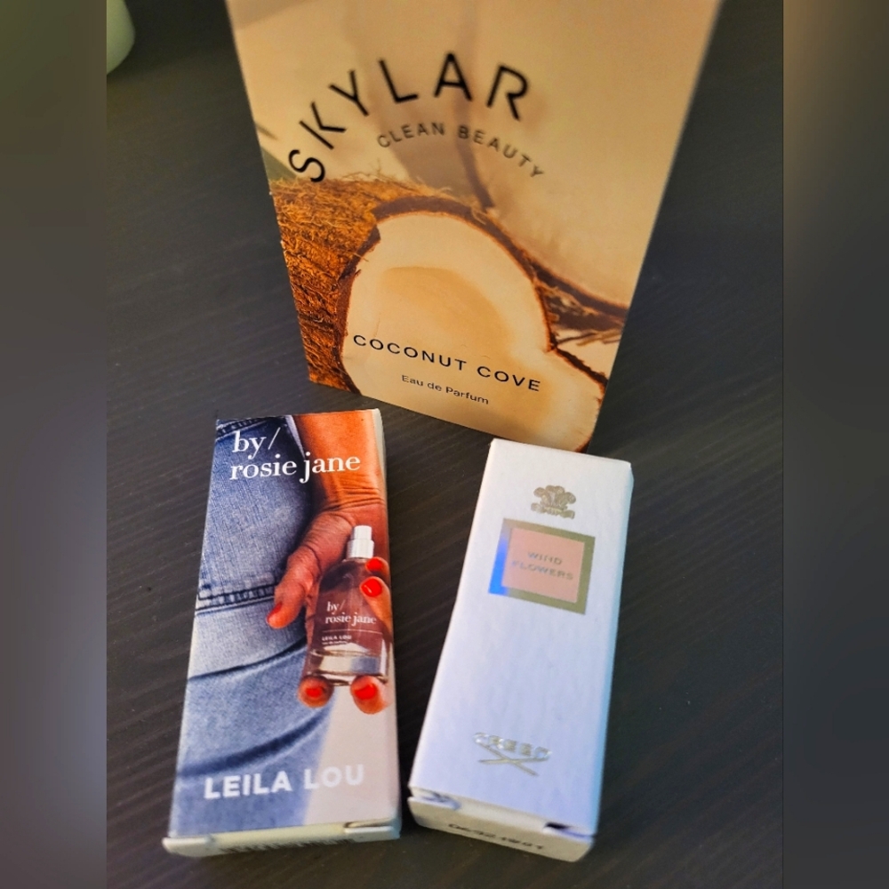 Perfume Samples! Creed, Skylar, and by rosie jane.